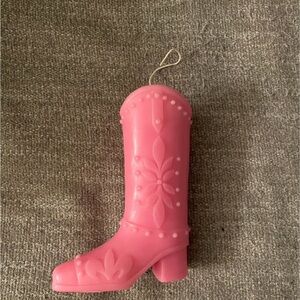 Pink Cowboy Boot Candle
